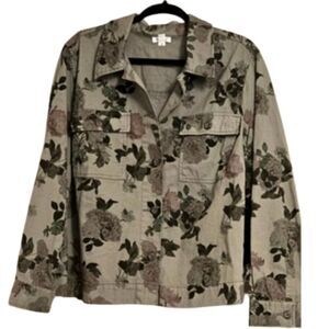 Greyish khaki floral denim Westport jacket 3x. New with tags.